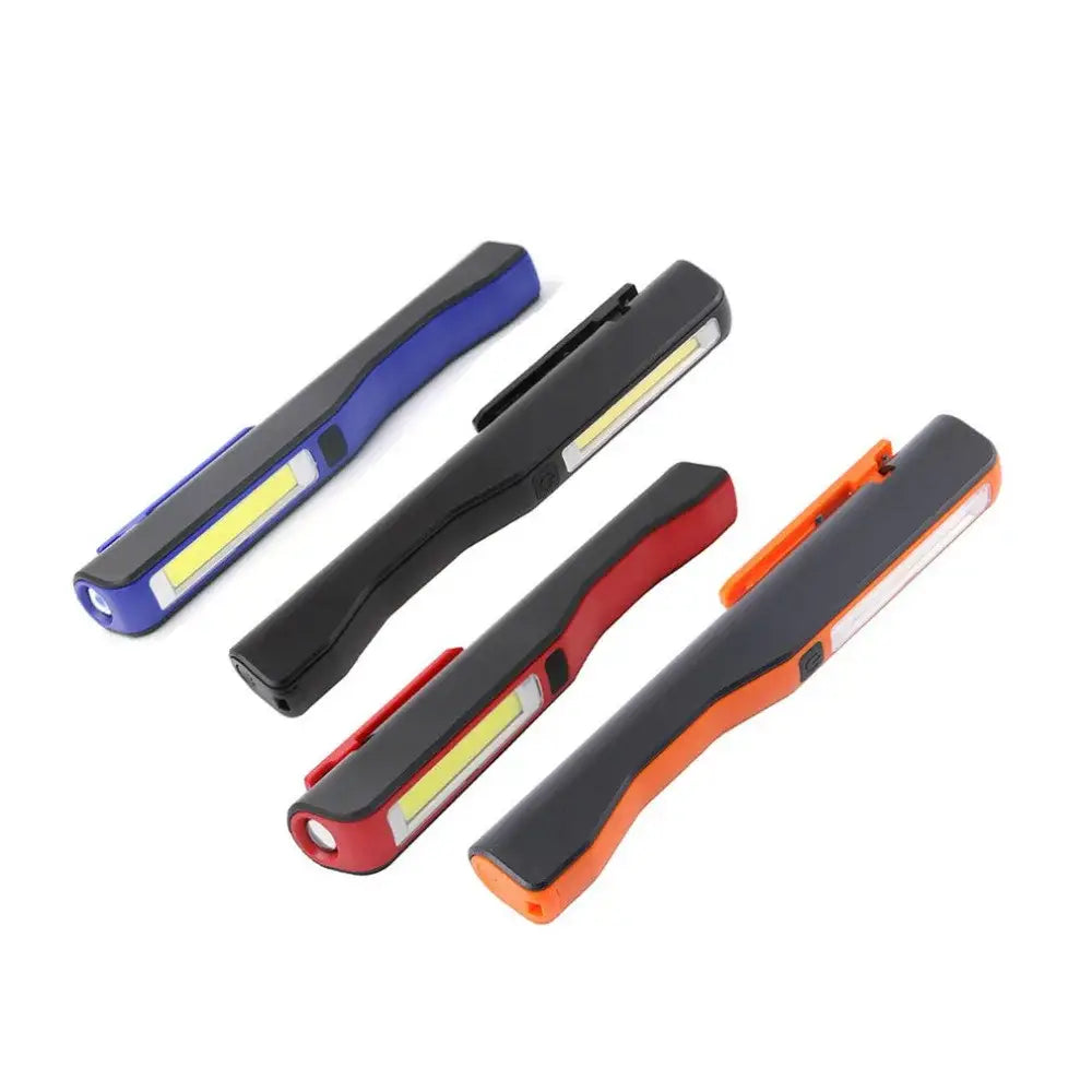 Set of four multicolor decorbites cob led flashlights with compact ergonomic design for garage work lighting