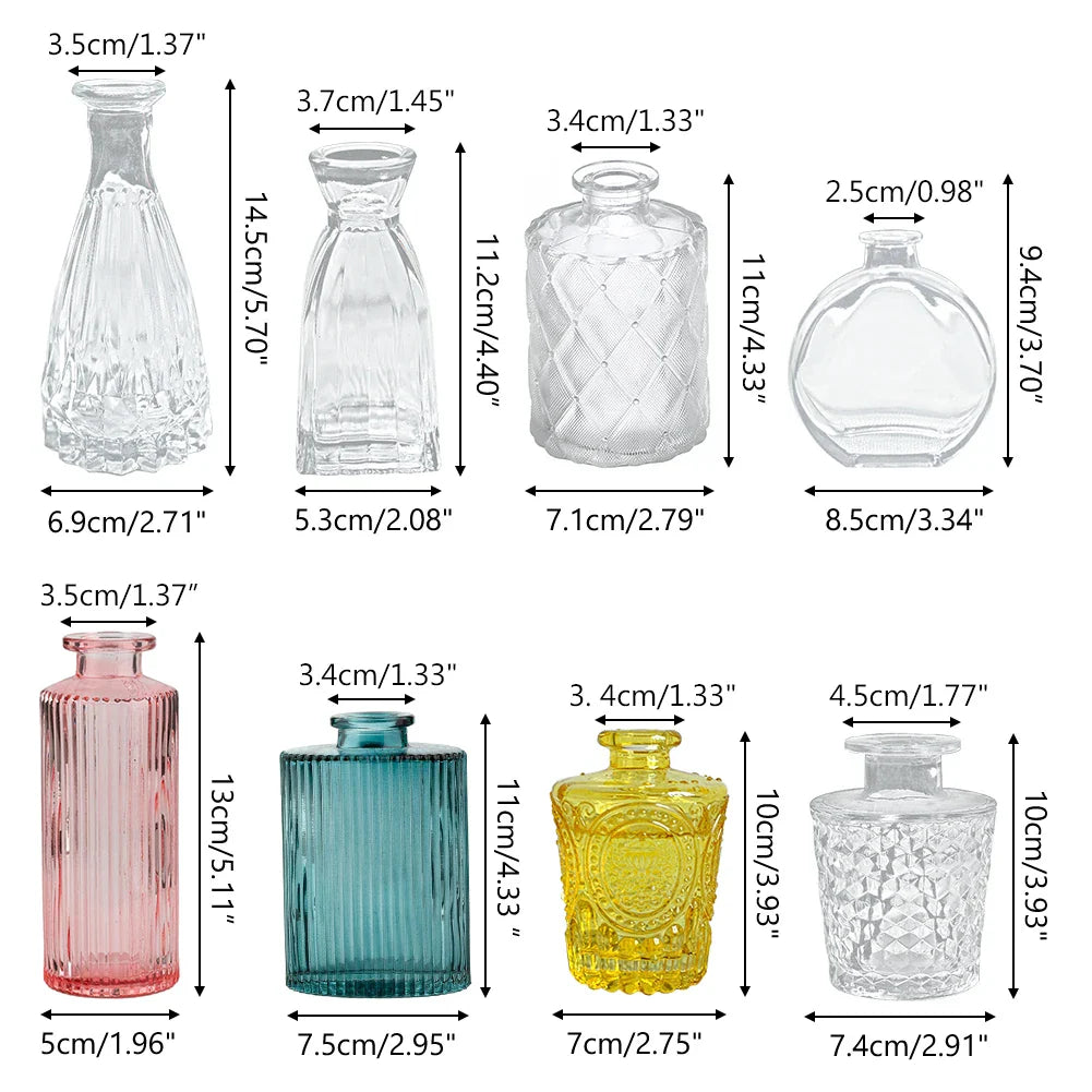 Multicolor European Glass Vase Decoration - Home Gift - Vase