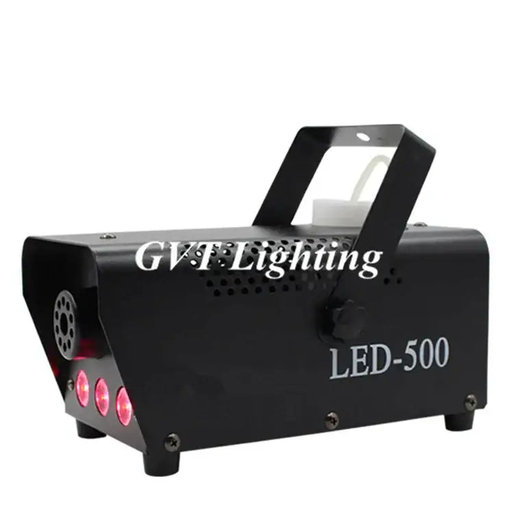 Black led-500 stage smoke machine with red lights and handle for multicolor led stage smoke in party room use