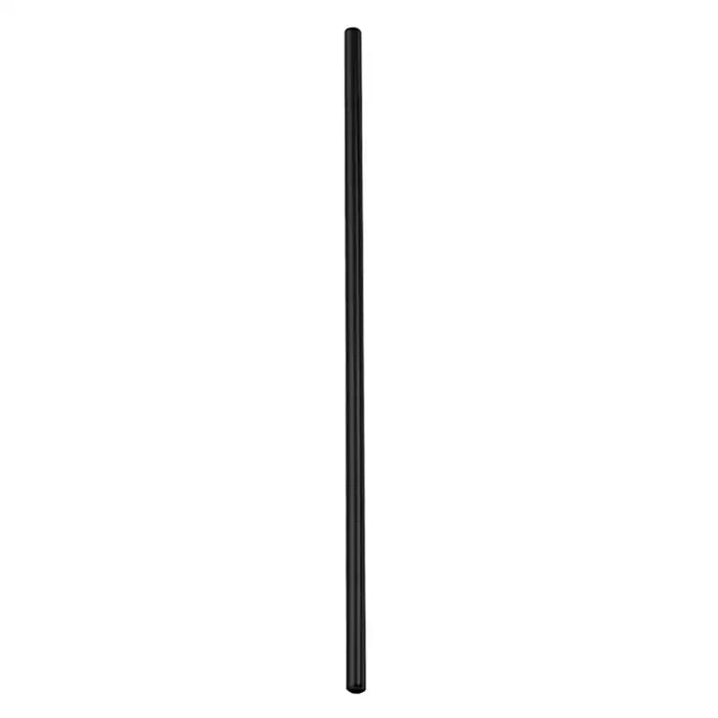 Black sleek cylindrical stainless steel reusable straw with smooth finish from multicolor kitchen dining set