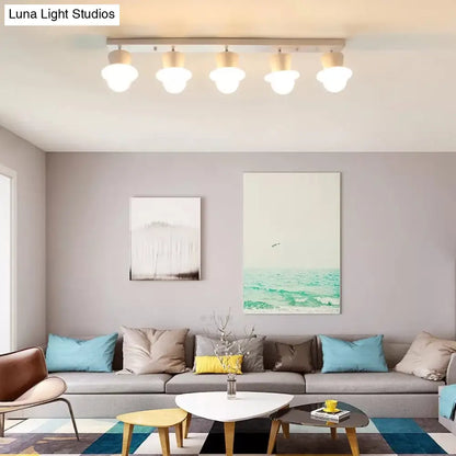 DecorBites™ DecorBites™ Mushroom Flush Mount Ceiling Light in White for Hallway Décor