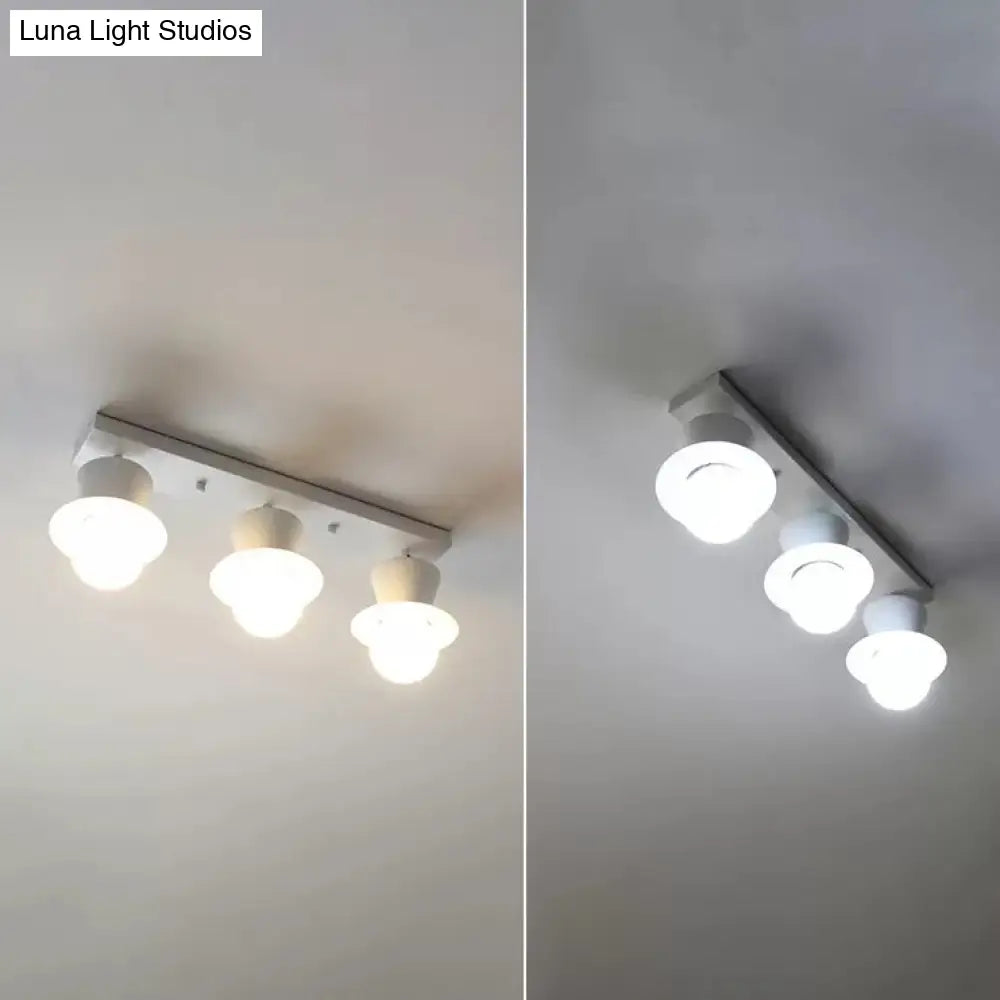 DecorBites™ DecorBites™ Mushroom Flush Mount Ceiling Light in White for Hallway Décor