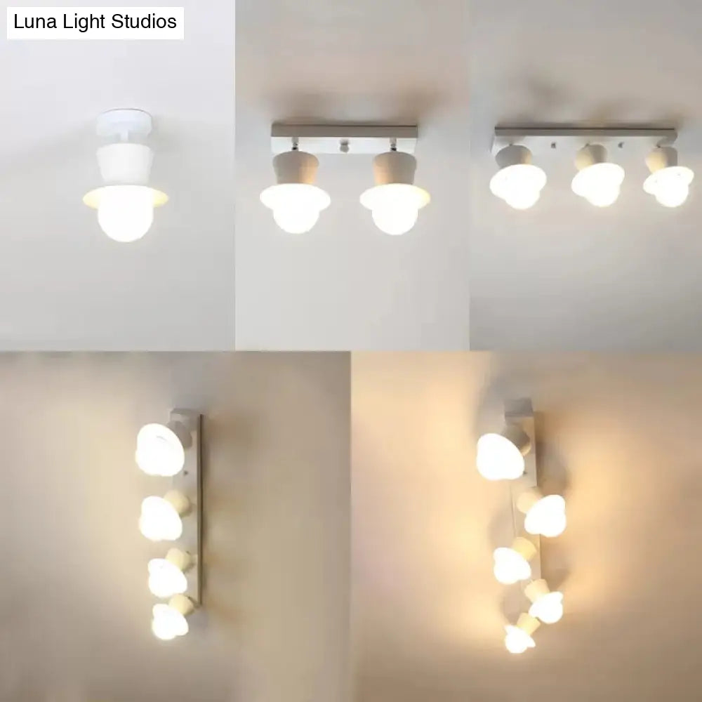 DecorBites™ DecorBites™ Mushroom Flush Mount Ceiling Light in White for Hallway Décor