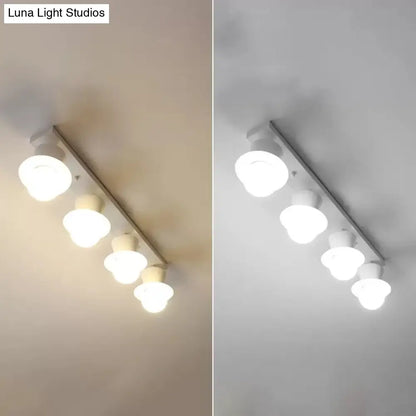 DecorBites™ DecorBites™ Mushroom Flush Mount Ceiling Light in White for Hallway Décor