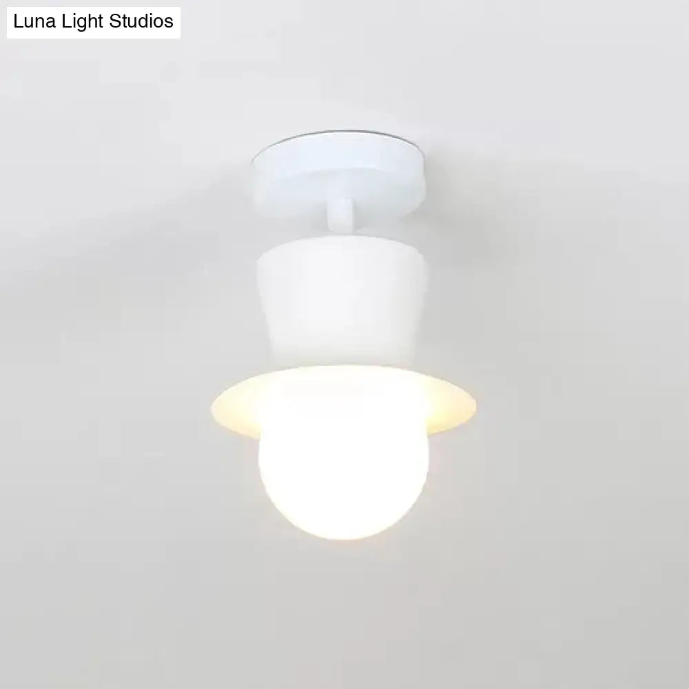 DecorBites™ DecorBites™ Mushroom Flush Mount Ceiling Light in White for Hallway Décor
