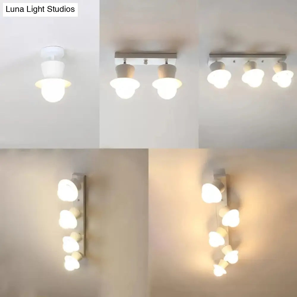 DecorBites™ DecorBites™ Mushroom Flush Mount Ceiling Light in White for Hallway Décor