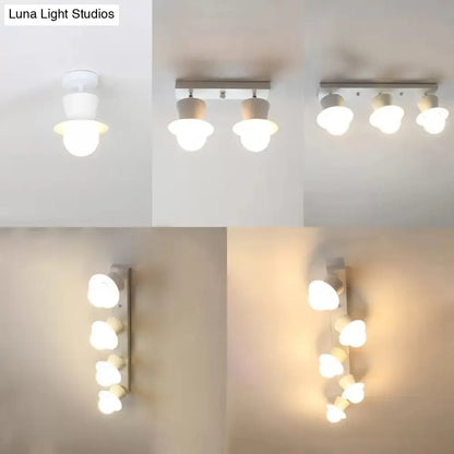 DecorBites™ DecorBites™ Mushroom Flush Mount Ceiling Light in White for Hallway Décor