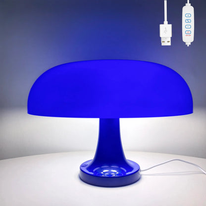 Mushroom table lamp minimalist modern bedroom bedside lamp Danish designer orange decorative table lamp - blue / USB