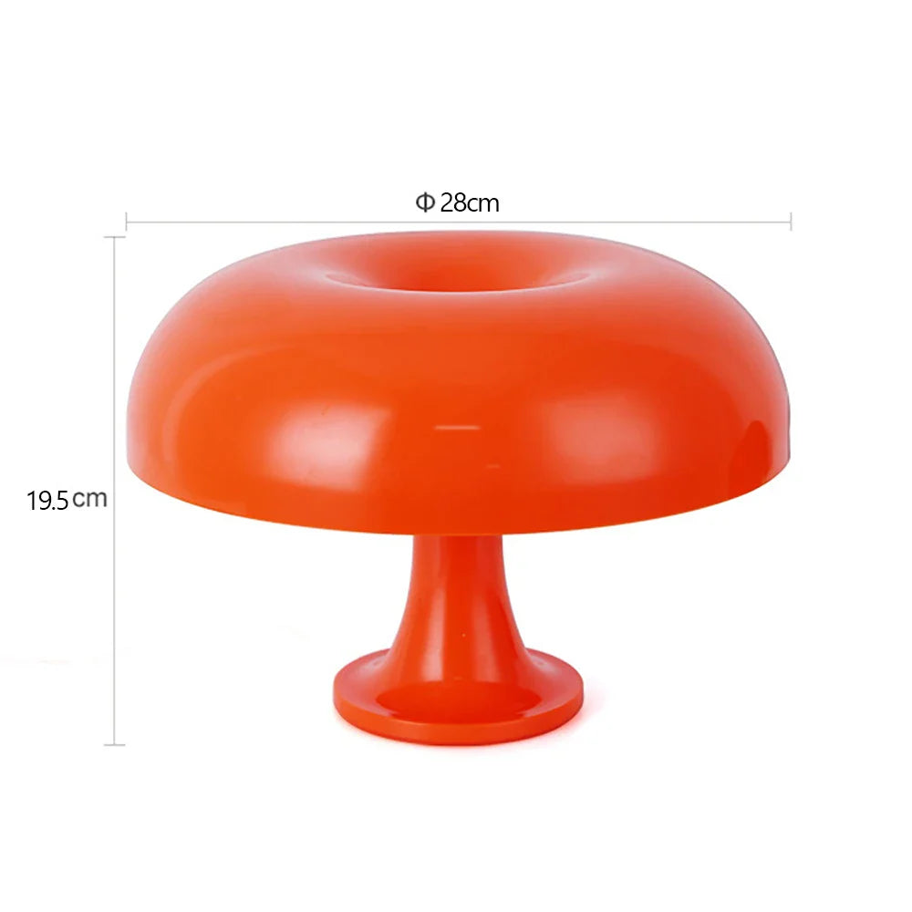 Mushroom table lamp minimalist modern bedroom bedside lamp Danish designer orange decorative table lamp - orange / USB