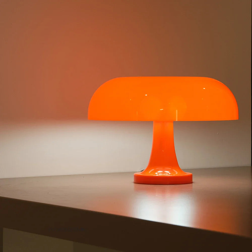 Mushroom table lamp minimalist modern bedroom bedside lamp Danish designer orange decorative table lamp