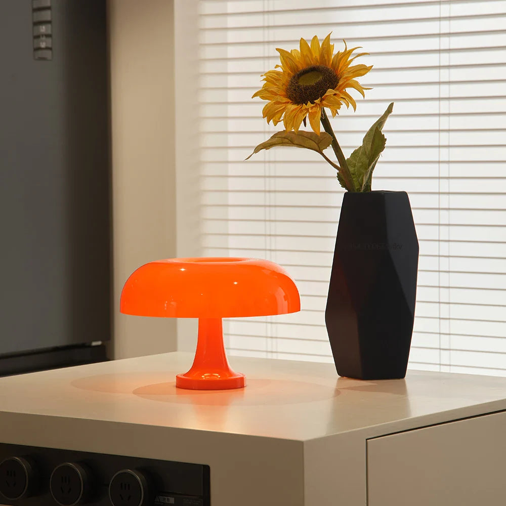 Mushroom table lamp minimalist modern bedroom bedside lamp Danish designer orange decorative table lamp