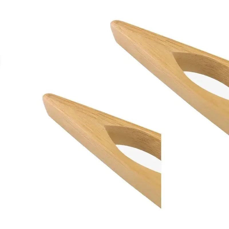 Natural bamboo kitchen food tongs set of 4 with light-colored wood and oval hole decorbites bamboo kitchen staple