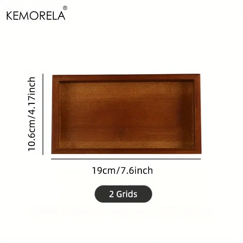 Natural bamboo wooden rectangular tea tray set of 3 featuring warm brown finish and subtle grain texture