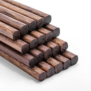 Natural dark brown healthy wood chopsticks set with rounded ends and wood grain pattern for dining room decorbites healthy wood