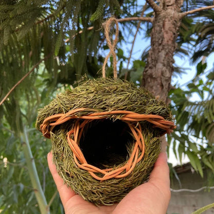 Natural Grass Bird Cage for Outdoor Decor