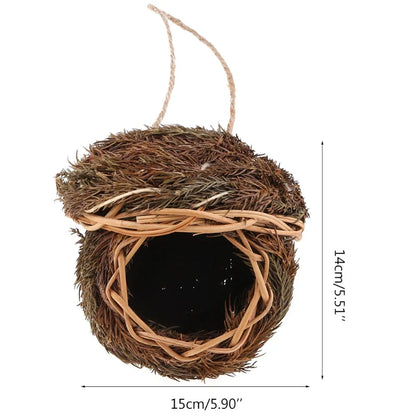 Natural Grass Bird Cage for Outdoor Decor - 413