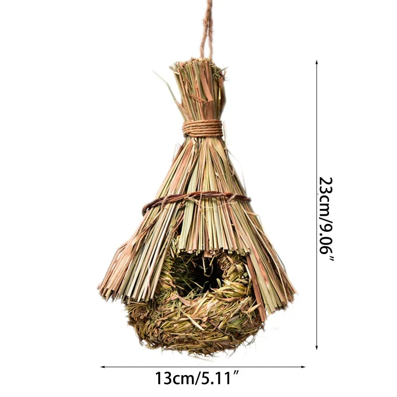 Natural Grass Bird Cage for Outdoor Decor - 417