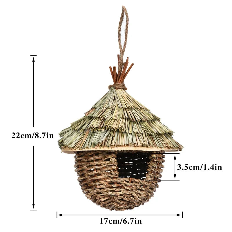 Natural Grass Bird Cage for Outdoor Decor - 423