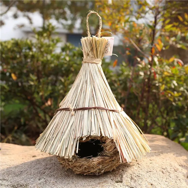 Natural Grass Bird Cage for Outdoor Decor