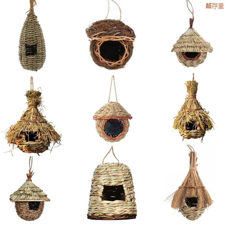 Natural Grass Bird Cage for Outdoor Decor