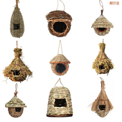 Natural Grass Bird Cage for Outdoor Decor