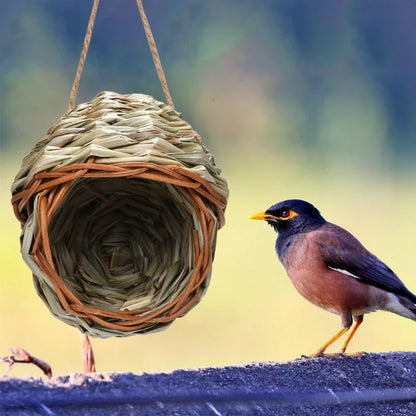 Natural Grass Bird Cage Hanging Parrot Nest