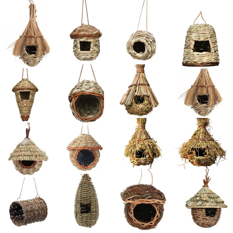 Natural Grass Bird Cage Hanging Parrot Nest