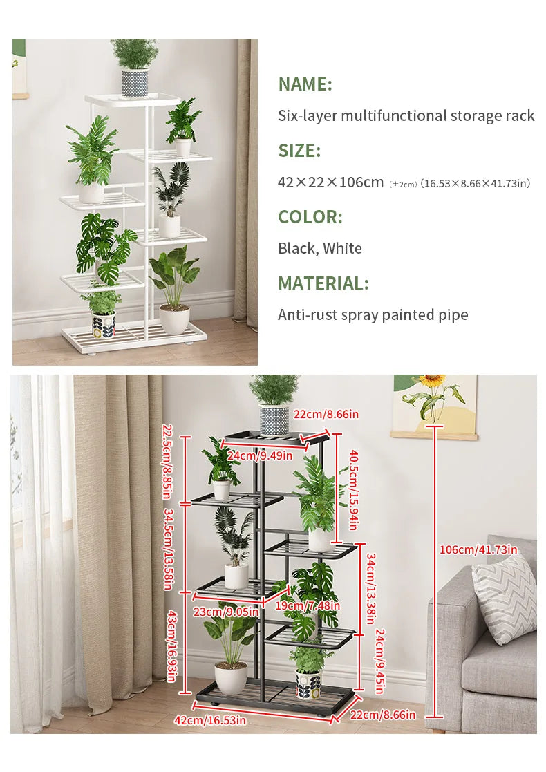 Natural Iron Plant Stand Holder - 4/5/6Layers