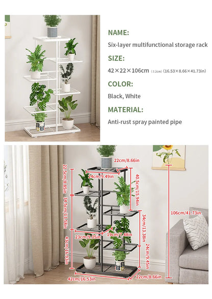 Natural Iron Plant Stand Holder - 4/5/6Layers