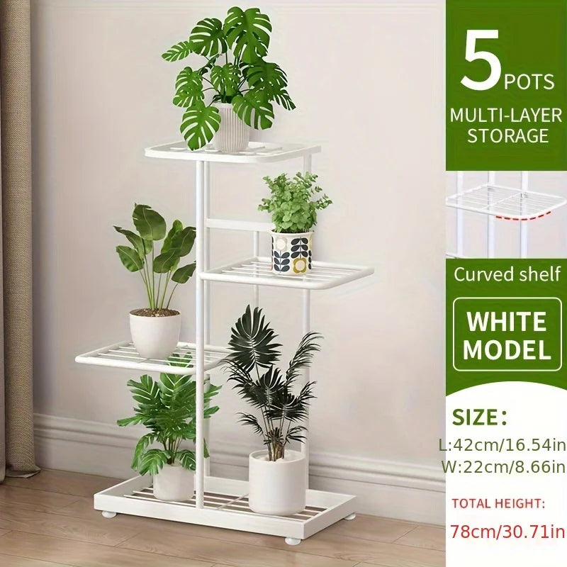 Natural Iron Plant Stand Holder - 4/5/6Layers - 4layers-white