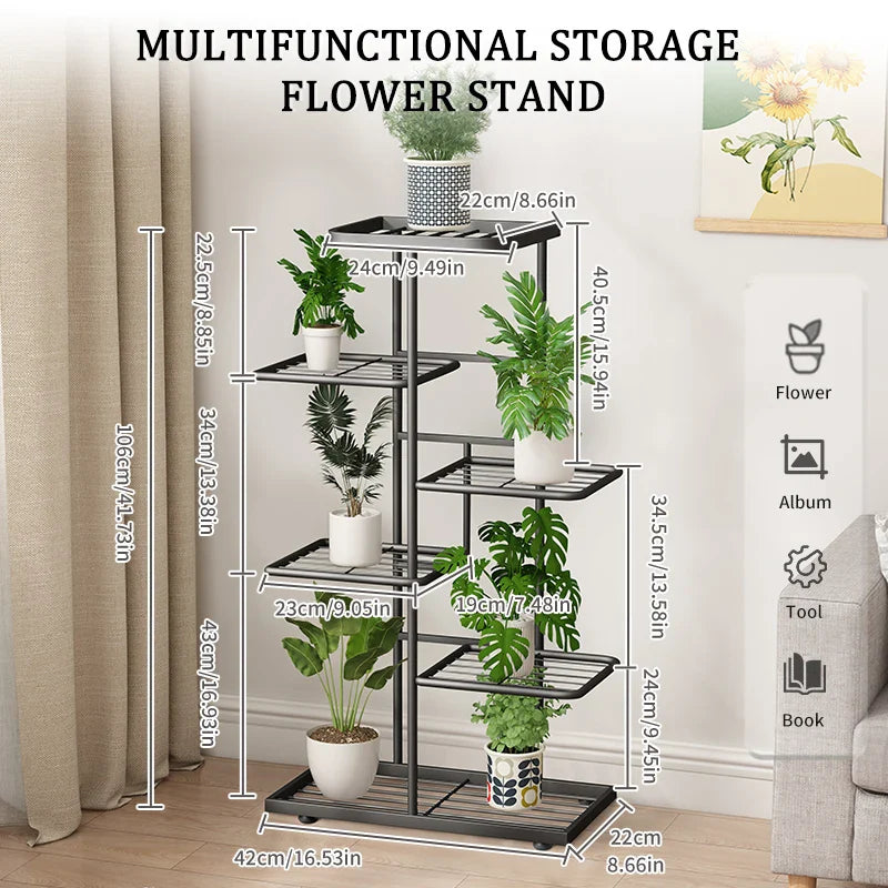Natural Iron Plant Stand Holder - 4/5/6Layers