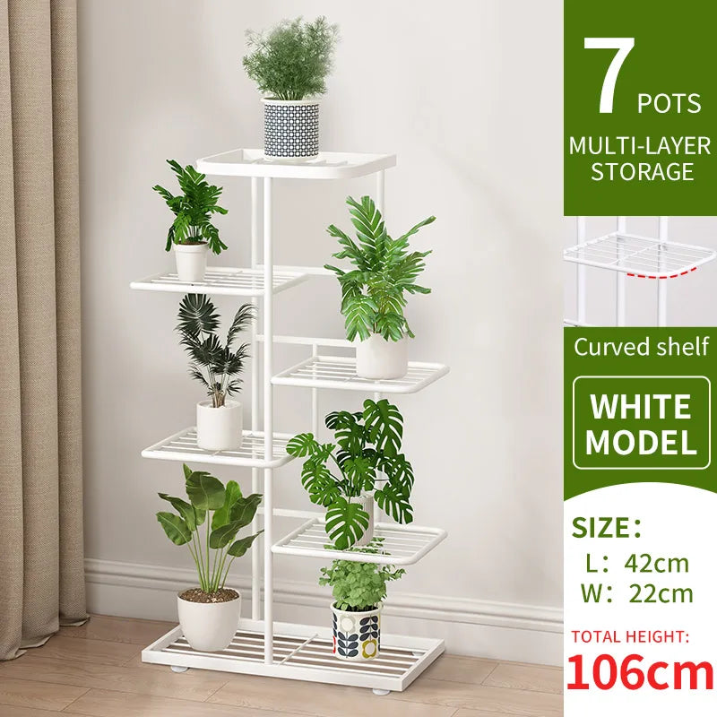 Natural Iron Plant Stand Holder - 4/5/6Layers - 6layers-white