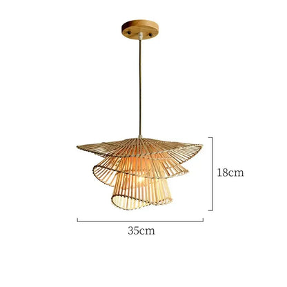 Natural woven bamboo rattan pendant light with tiered design wooden ceiling mount and metal rod for dining room decorbites bamboo rattan pendant