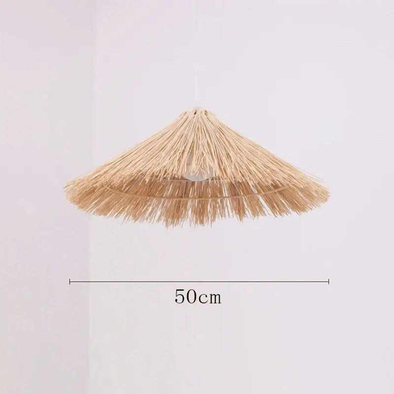 Beige straw pendant light with wide conical natural woven rattan shade ideal for dining room rattan pendant lights