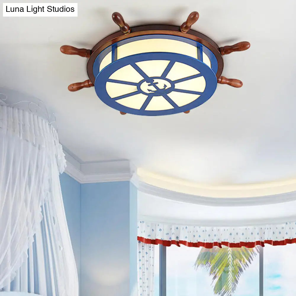 DecorBites™ DecorBites™ Nautical Blue Ceiling Lamp with Anchor for Nursing Rooms