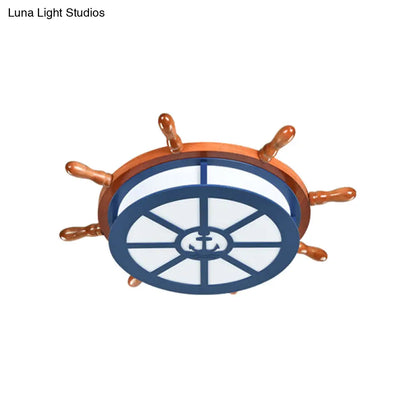 DecorBites™ DecorBites™ Nautical Blue Ceiling Lamp with Anchor for Nursing Rooms