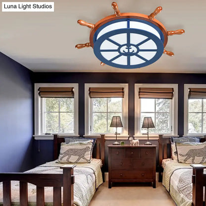 DecorBites™ DecorBites™ Nautical Blue Ceiling Lamp with Anchor for Nursing Rooms