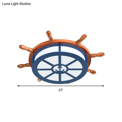 DecorBites™ DecorBites™ Nautical Blue Ceiling Lamp with Anchor for Nursing Rooms