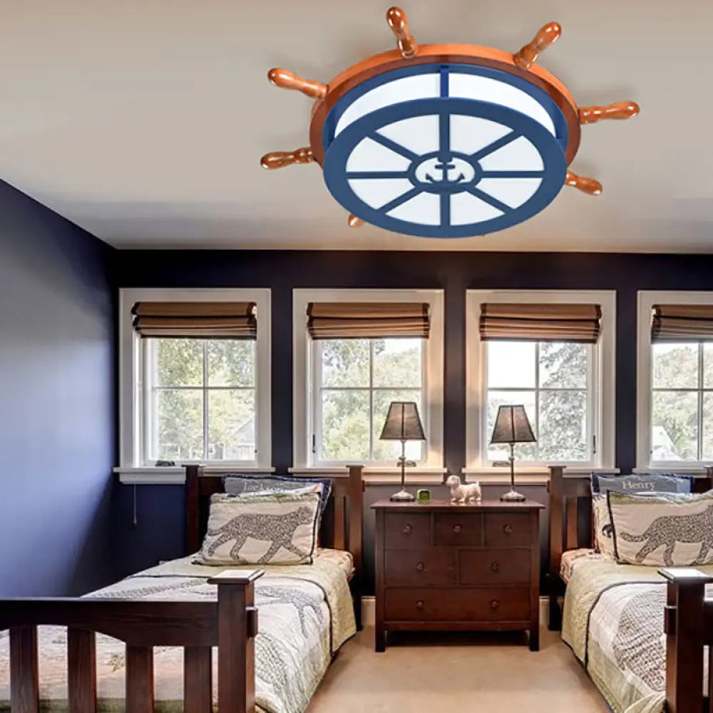 DecorBites™ DecorBites™ Nautical Blue Ceiling Lamp with Anchor for Nursing Rooms