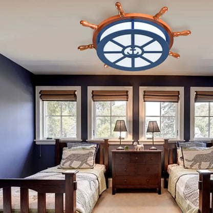 DecorBites™ DecorBites™ Nautical Blue Ceiling Lamp with Anchor for Nursing Rooms