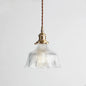 Nautical Brass Pendant Lamp - Clear Glass, Pleated Design, 1-Light Ceiling Fixture for Restaurants