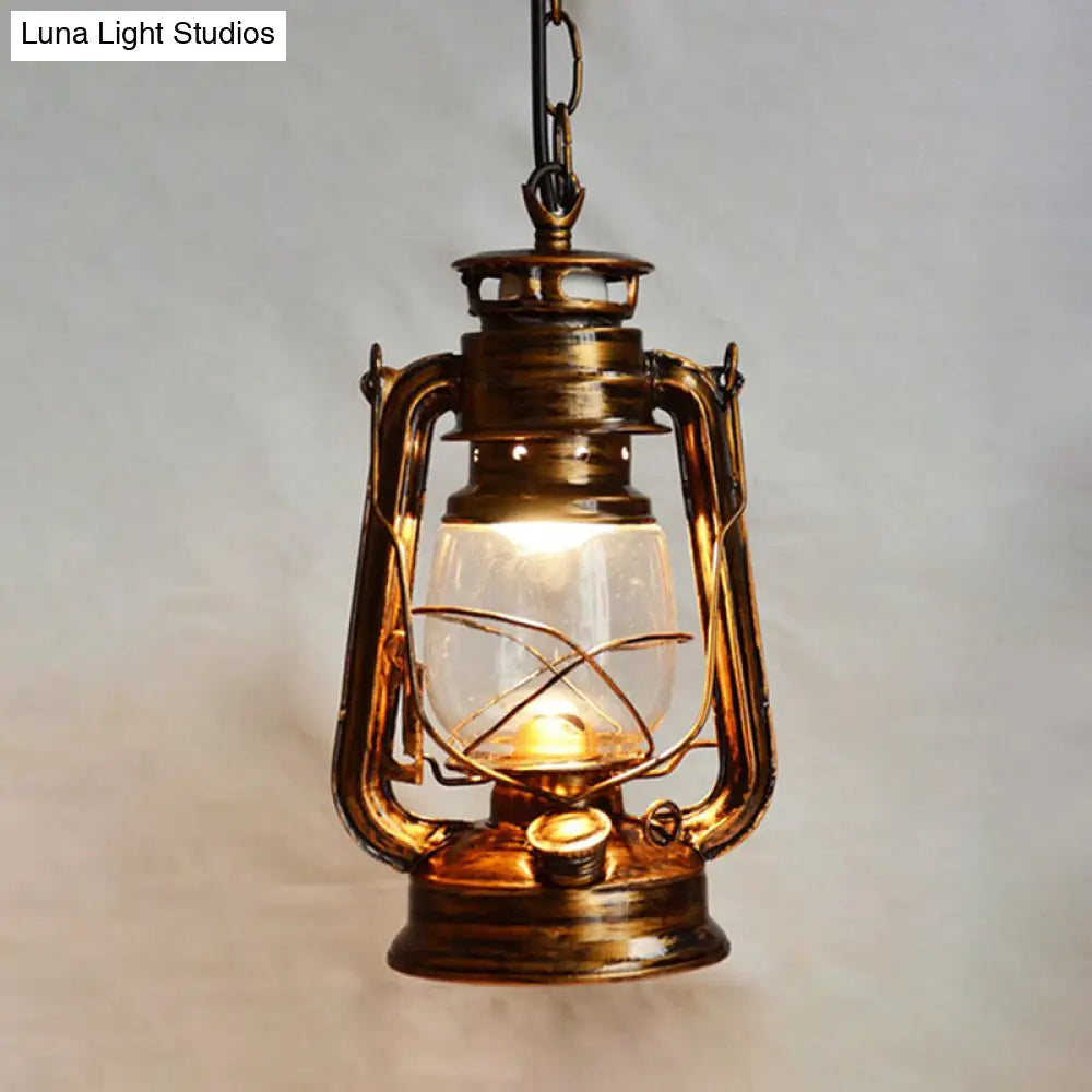 Nautical Clear Glass Oil Lamp Pendant Light for Dining Room