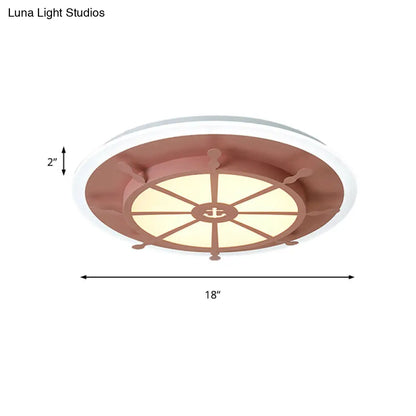 DecorBites™ DecorBites™ Nautical Flush Ceiling Light with Anchor Design for Bathroom or Bedroom