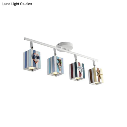 DecorBites™ DecorBites™ Nautical Flush Mount Ceiling Light with Rotatable Cuboid and 1/2/4 Heads, 5w/10w Resin for Kids Room