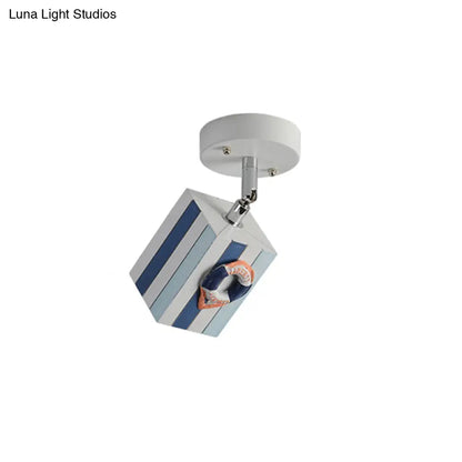 DecorBites™ DecorBites™ Nautical Flush Mount Ceiling Light with Rotatable Cuboid and 1/2/4 Heads, 5w/10w Resin for Kids Room