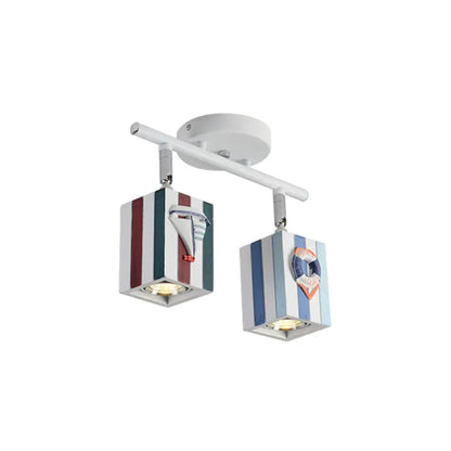 DecorBites™ DecorBites™ Nautical Flush Mount Ceiling Light with Rotatable Cuboid and 1/2/4 Heads, 5w/10w Resin for Kids Room