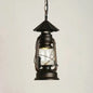 Nautical Kerosene Lantern Pendant Light - Clear Glass Hanging Lamp for Corridor