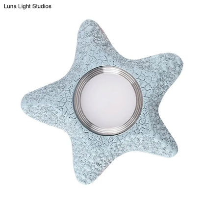 DecorBites™ DecorBites™ Nautical LED Ceiling Lamp in Black/Blue/Light Blue with Resin Shade - Flush Mount Lighting for Warm/White Light