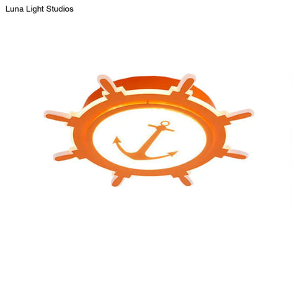 DecorBites™ DecorBites™ Nautical Style Acrylic Flushmount Ceiling Light with Rudder and Anchor Design - Perfect for Teens