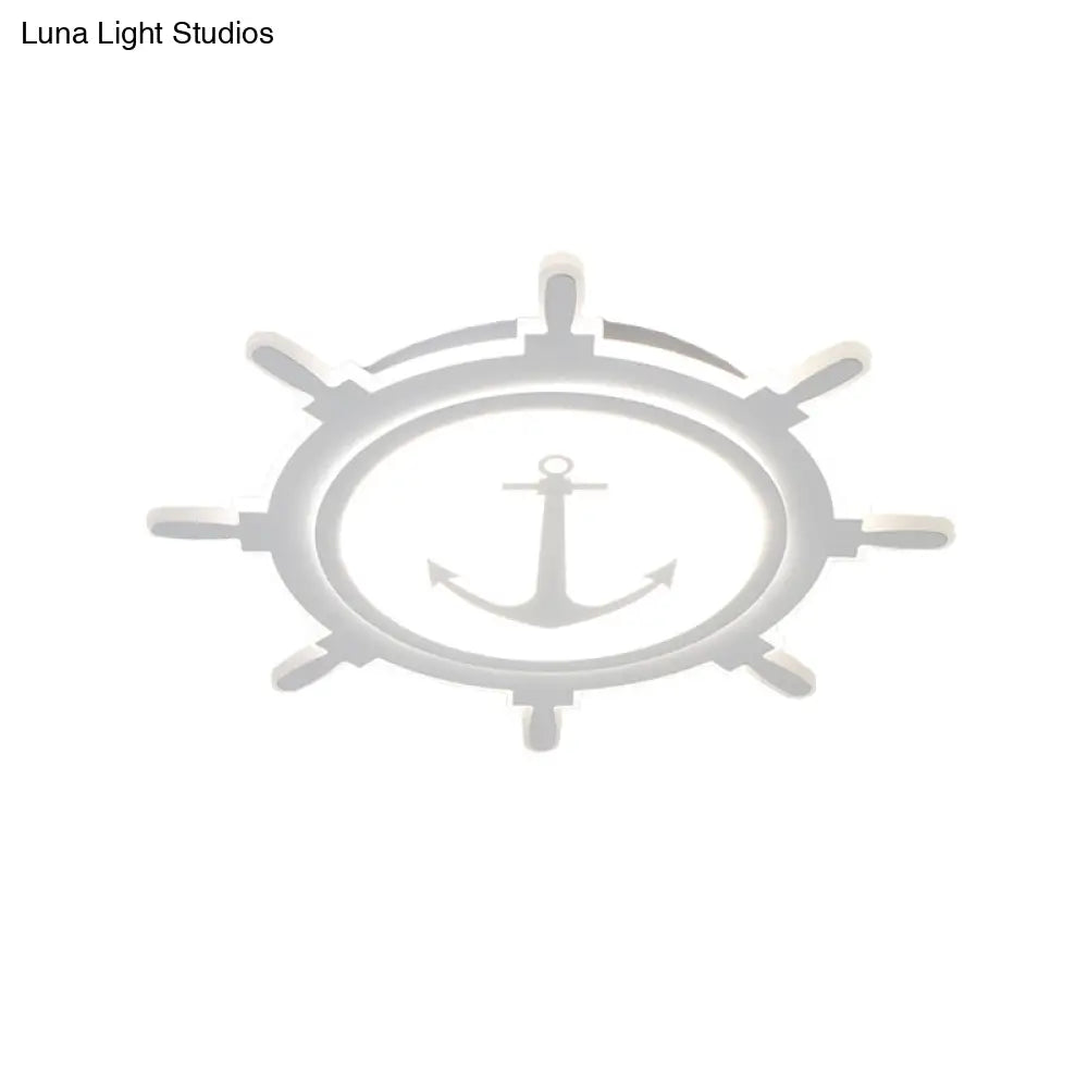 DecorBites™ DecorBites™ Nautical Style Acrylic Flushmount Ceiling Light with Rudder and Anchor Design - Perfect for Teens